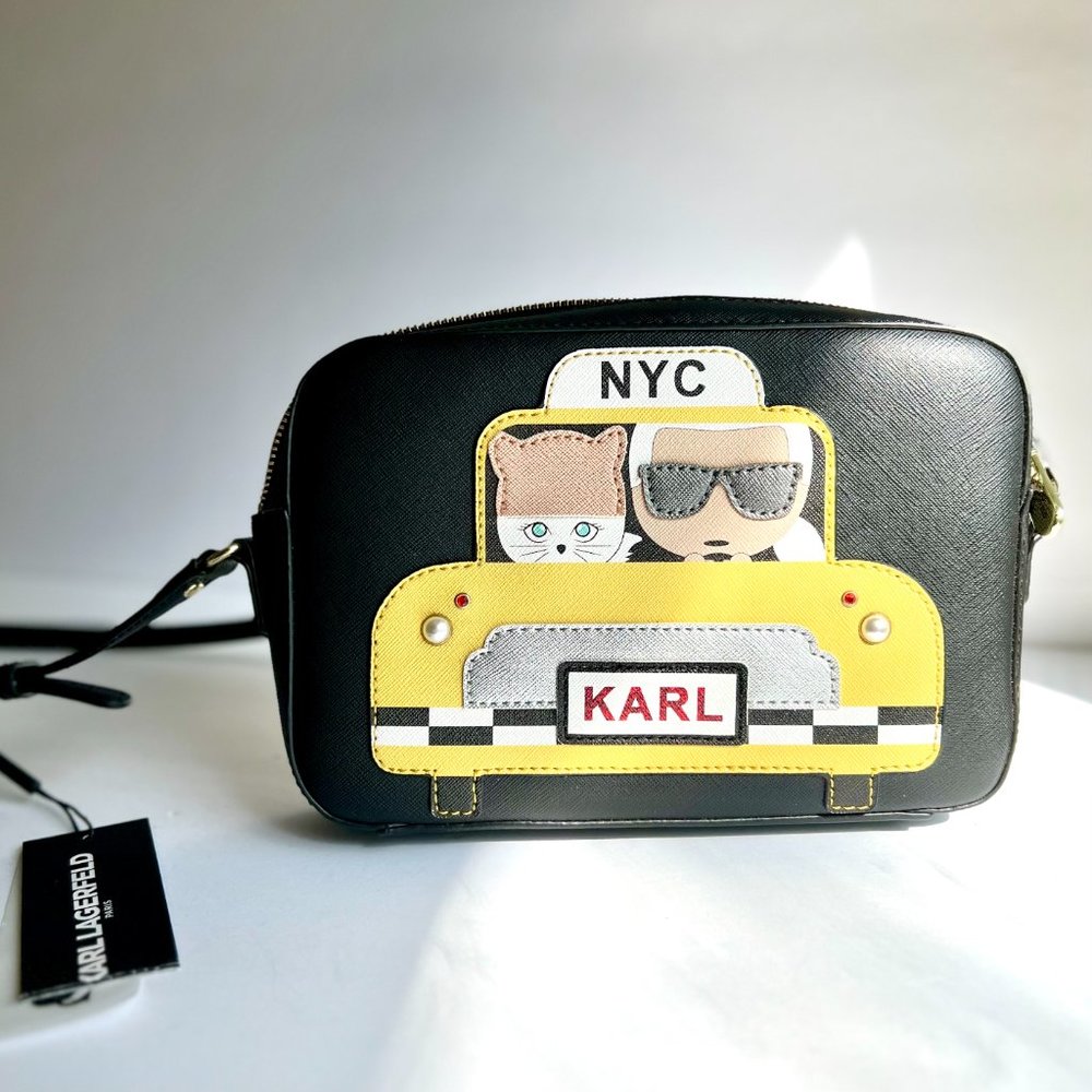 NWT Karl Lagerfeld Paris Maybelle Taxi Crossbody - BLACK